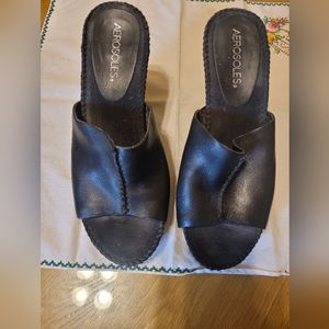 Aerosoles Black Wedge Shoes size 7